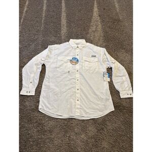 Columbia Men's PFG Crystal Springs Long Sleeve Button Shirt Size Large White NWT